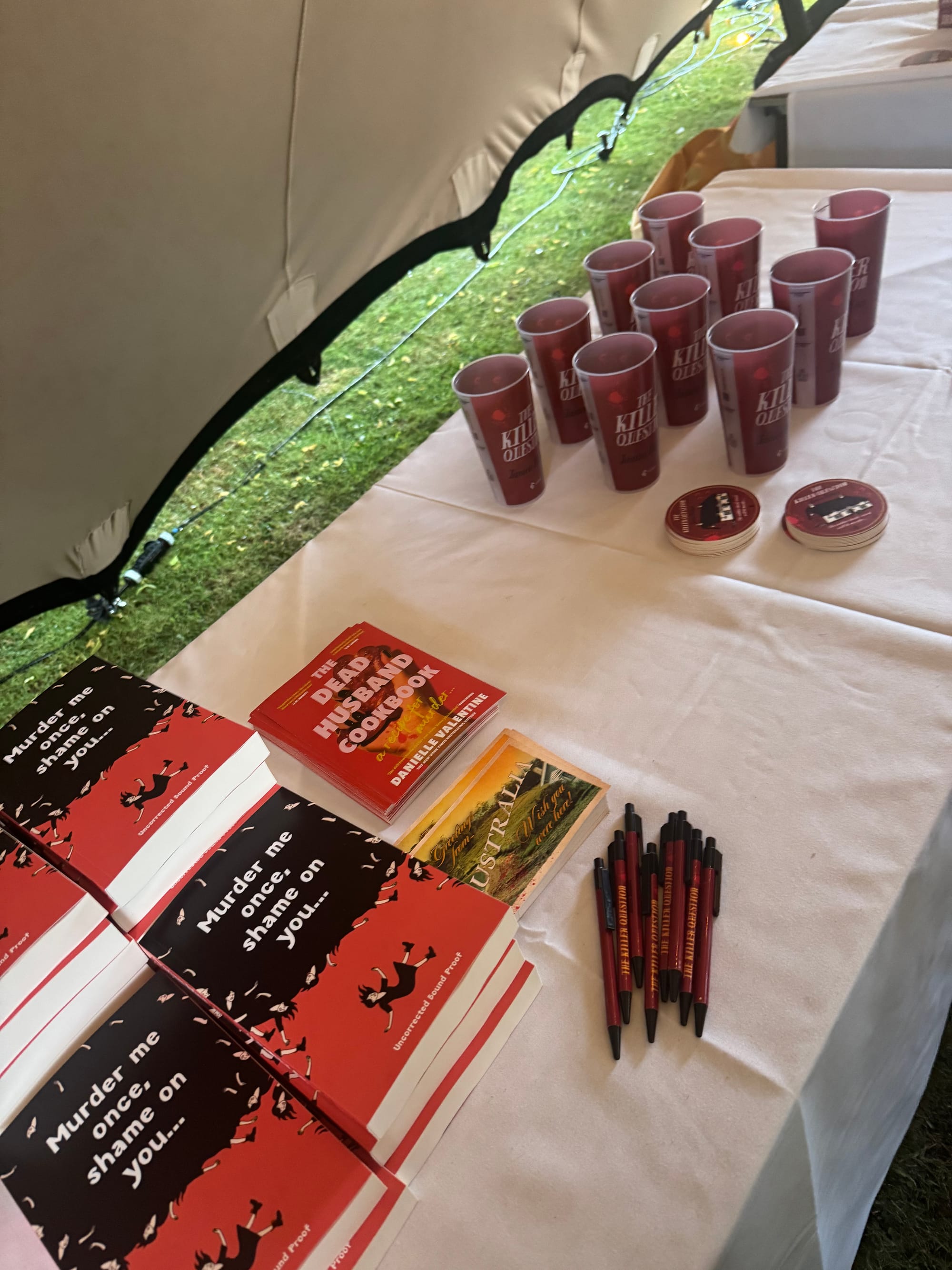Janice Hallett pop up stand