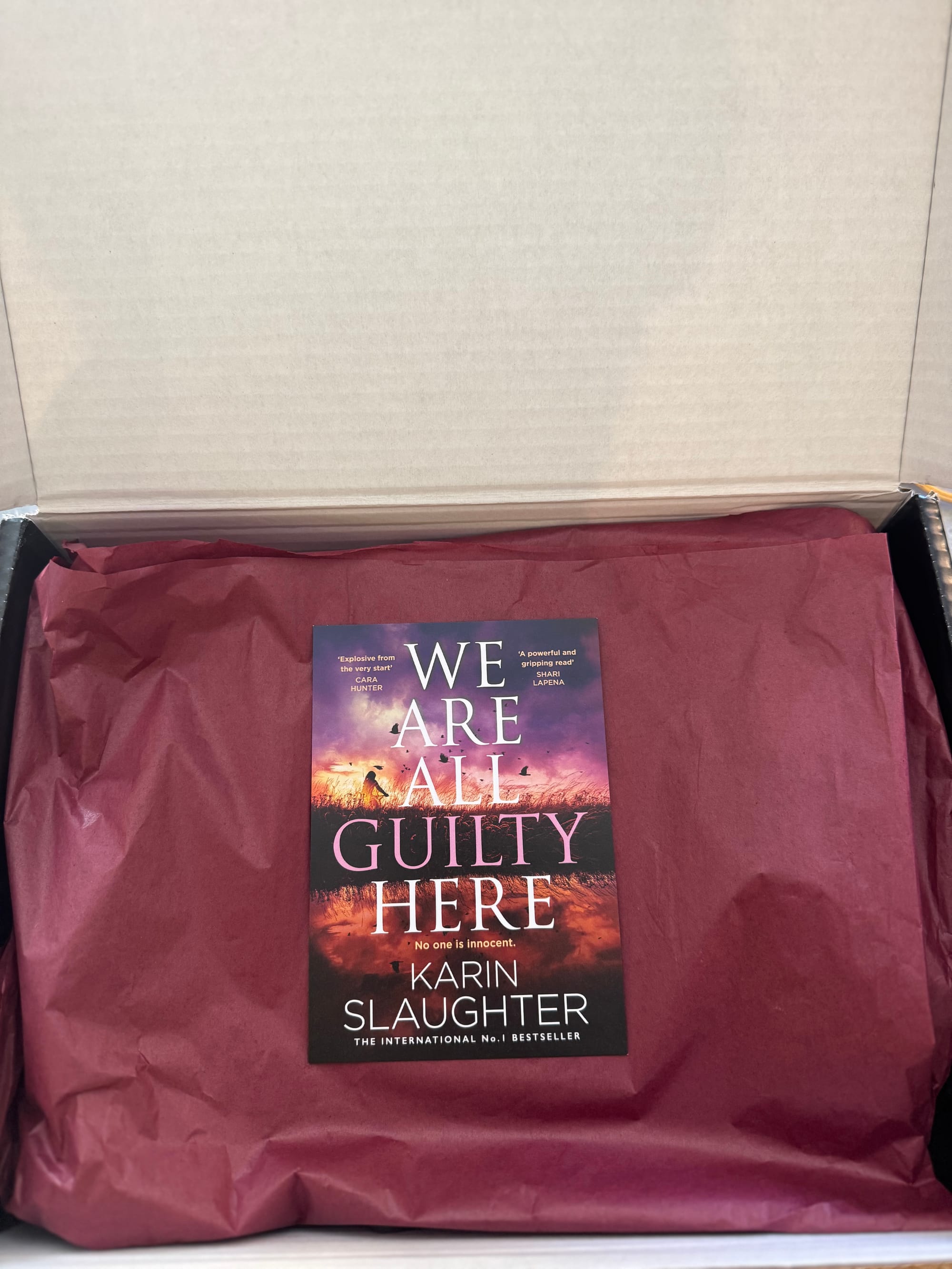 PR box showing the book. 