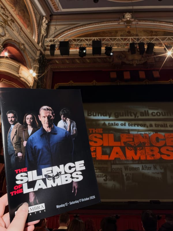 A theatre programme for The Silence of the Lambs stage production,